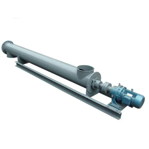Stainless Steel Screw Conveyor - Metal | 220-440 Volt, Grey & Blue Paint Coated Finish, Industrial-Grade Durability, Warranty Included