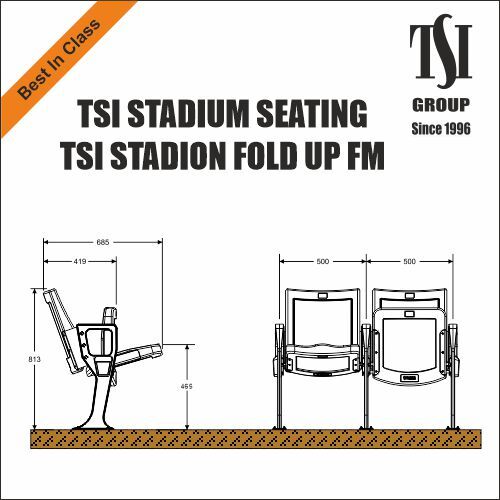 Fold Up Stadium Seating - Space Saving Floor Mount Chair