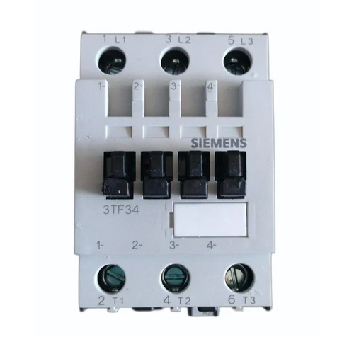 3TF34 Siemens Contactor - Plastic, 220V Rated Voltage, 50Hz Frequency, 3 Poles, Single Phase | 1-Year Warranty for Electrical Applications