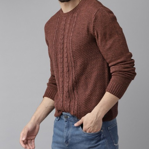 Mens Casual Sweater - Color: Brown