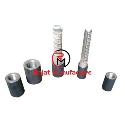40mm एमएस रीबार कपलर - माइल्ड स्टील, 40mm कनेक्शन साइज, सिल्वर रंग, गोल आकार, 65mm बाहरी व्यास, थ्रेडेड डिजाइन, पॉलिश फिनिश