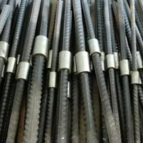 Hot Rolled Rebar Coupler - Mild Steel, 25mm Outer Diameter, Silver Color, Polished Surface, Round Shape, Threaded Connection