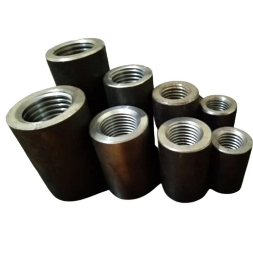 25 Mm Black Round Ms Rebar Coupler - Color: Silver
