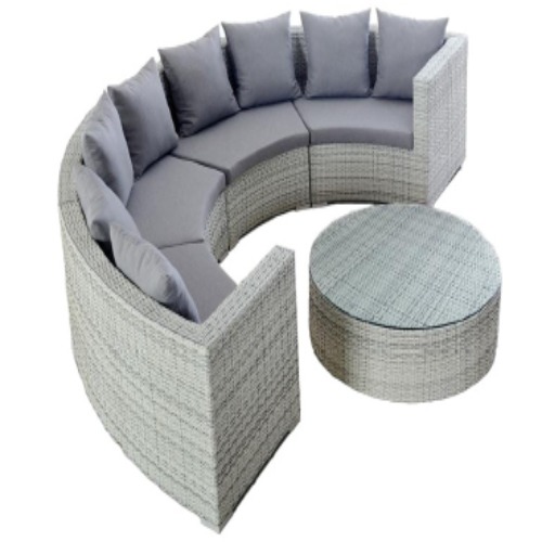 Wicker Outdoor Sofa Set - Color: Gyey