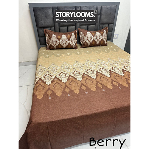 Berry Designer King Size Cotton Bedsheet - Color: Different Available