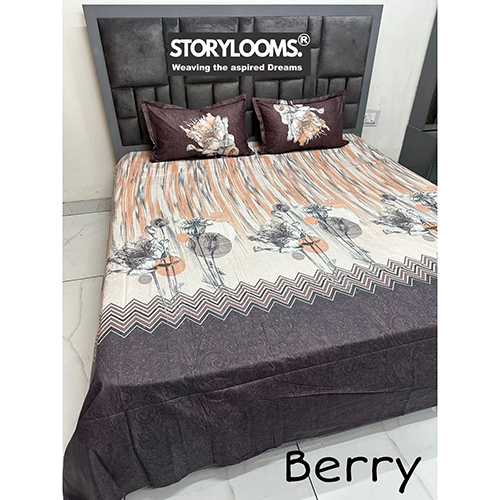 Berry Modern King Size Cotton Bedsheet - Color: Different Available