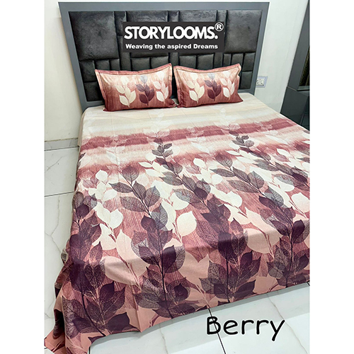Berry Printed King Size Cotton Bedsheet - Color: Different Available