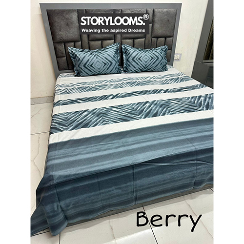 Berry Digital Print King Size Cotton Bedsheet - Color: Different Available