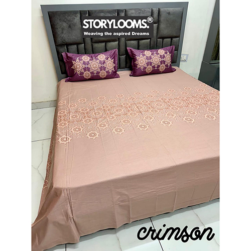 Crimson Designer King Size Cotton Bedsheet - Color: Different Available