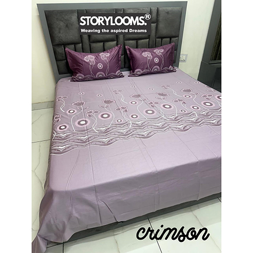 Crimson Digital Print King Size Cotton Bedsheet - Color: Different Available