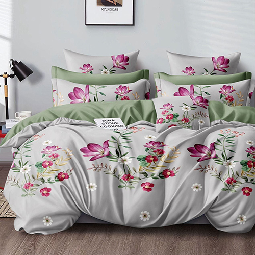 Flora Printed King Size Double Bed Bedsheet - Color: Different Available