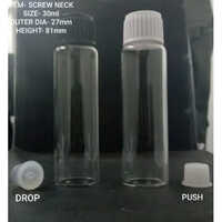 30 Ml Homeopathic Glass Vial - Color: Transparent