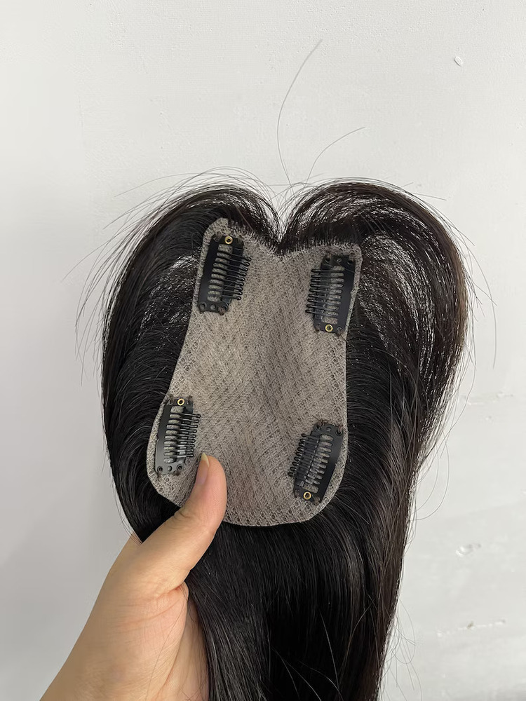 Indian Premium Remy Middle part Silk Base Human Hair Topper Human Hair Extension