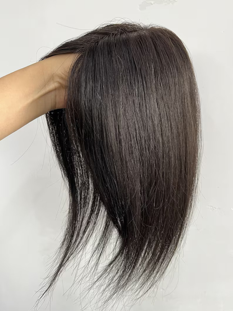 Indian Premium Remy Middle part Silk Base Human Hair Topper Human Hair Extension