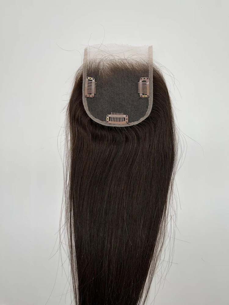 Indian Remy Natural Color HD Lace Human Hair Toppers With T Part