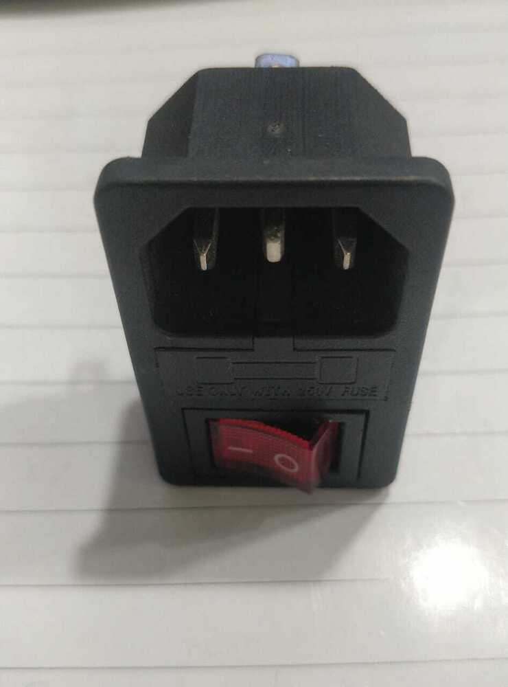 AC SOCKET PRESS FIT WITH FUSE AND SWITCH (KCD3)