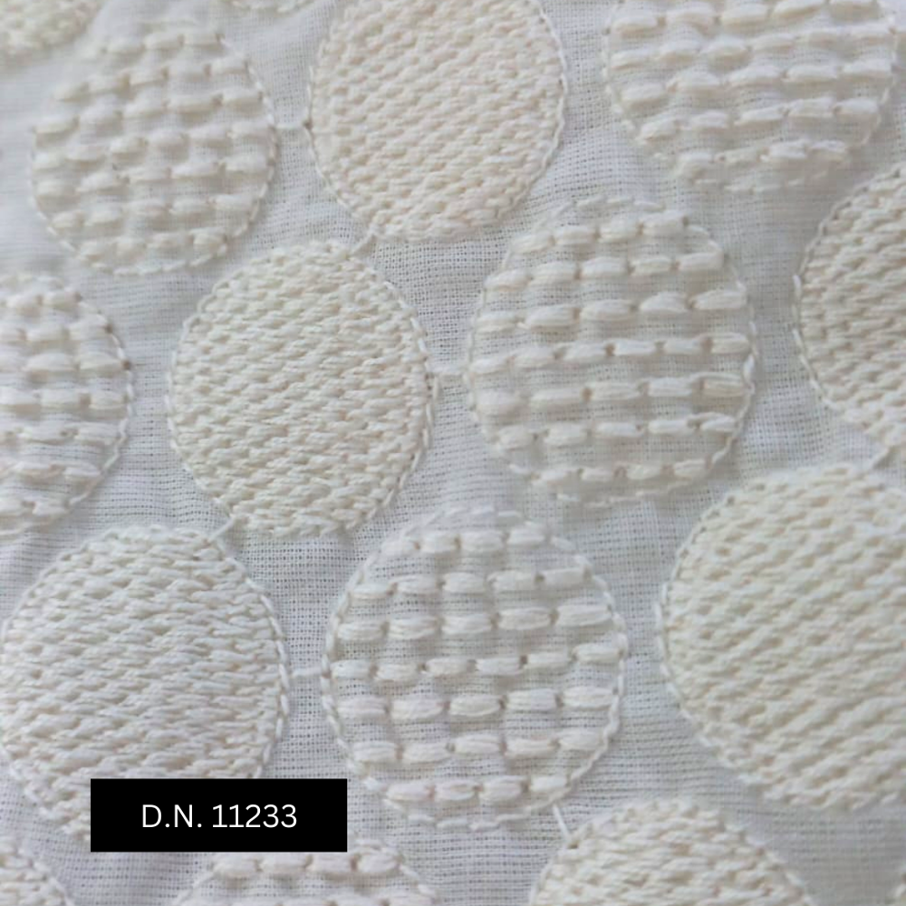 Cotton Schiffli Embroidered Fabric For Kurta & Sherwani