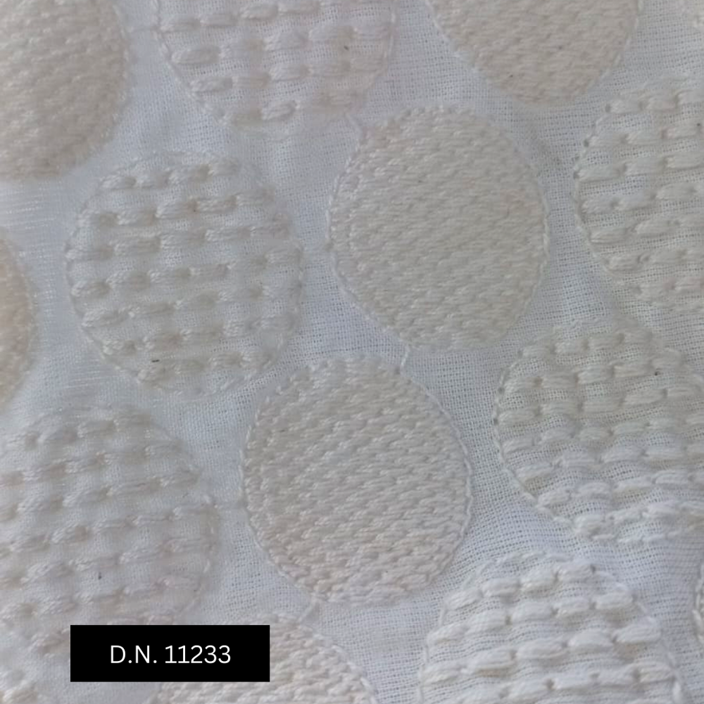 Cotton Schiffli Embroidered Fabric For Kurta & Sherwani
