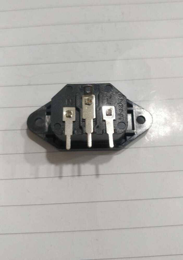 Ac Socket Screw Right Angle Pin - Plastic, Standard Size, Black Color, Voltage Max 250v, Current Max 10a | Designed For Mains Power Connections With Snap-fit Mounts