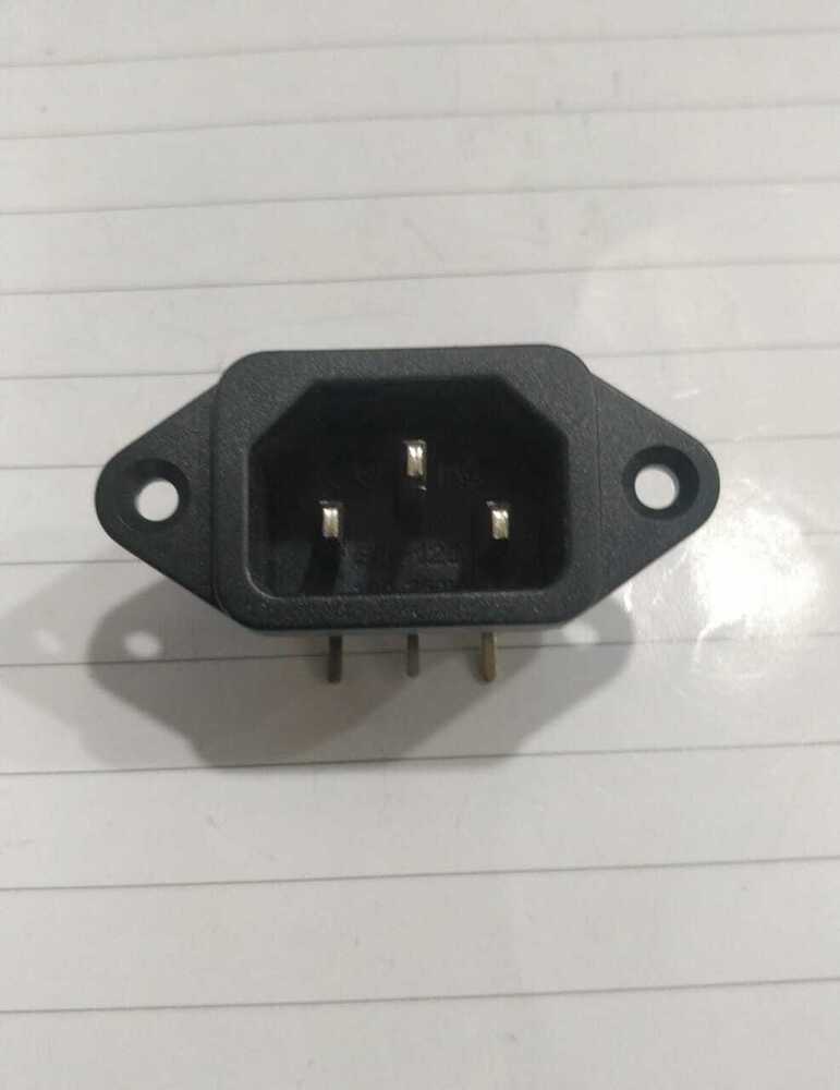 Ac Socket Screw Right Angle Pin - Plastic, Standard Size, Black Color, Voltage Max 250v, Current Max 10a | Designed For Mains Power Connections With Snap-fit Mounts