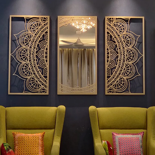Mandala Art with Mirror Set of 3