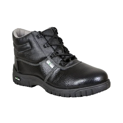 High Ankle Black Safety Shoes