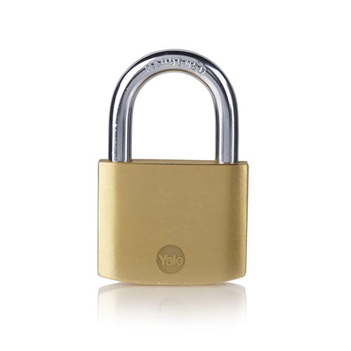 1 Yale Brass Padlock with Hardened Steel Shackle