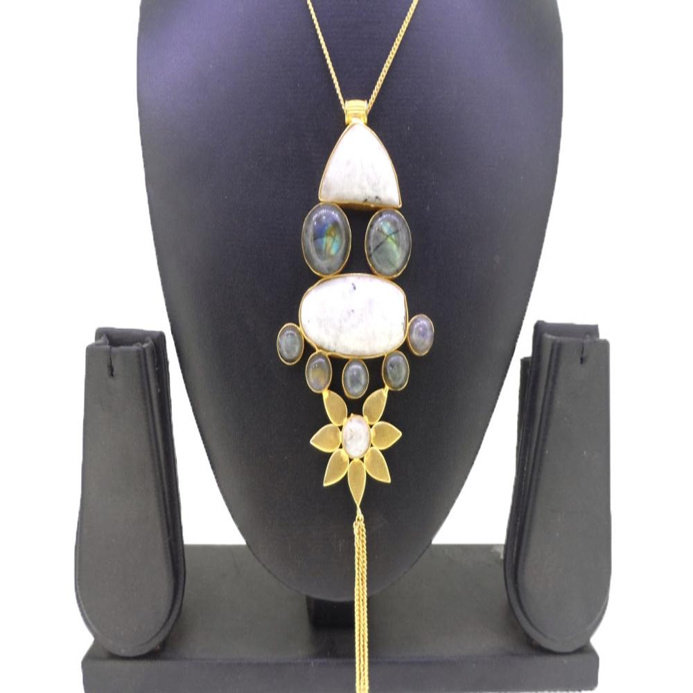 Handmade Necklace Set - Handmade Oxidised Earrings With Natural Stones | Exquisite Craftsmanship Timeless Elegance Traditional Indian Artistry