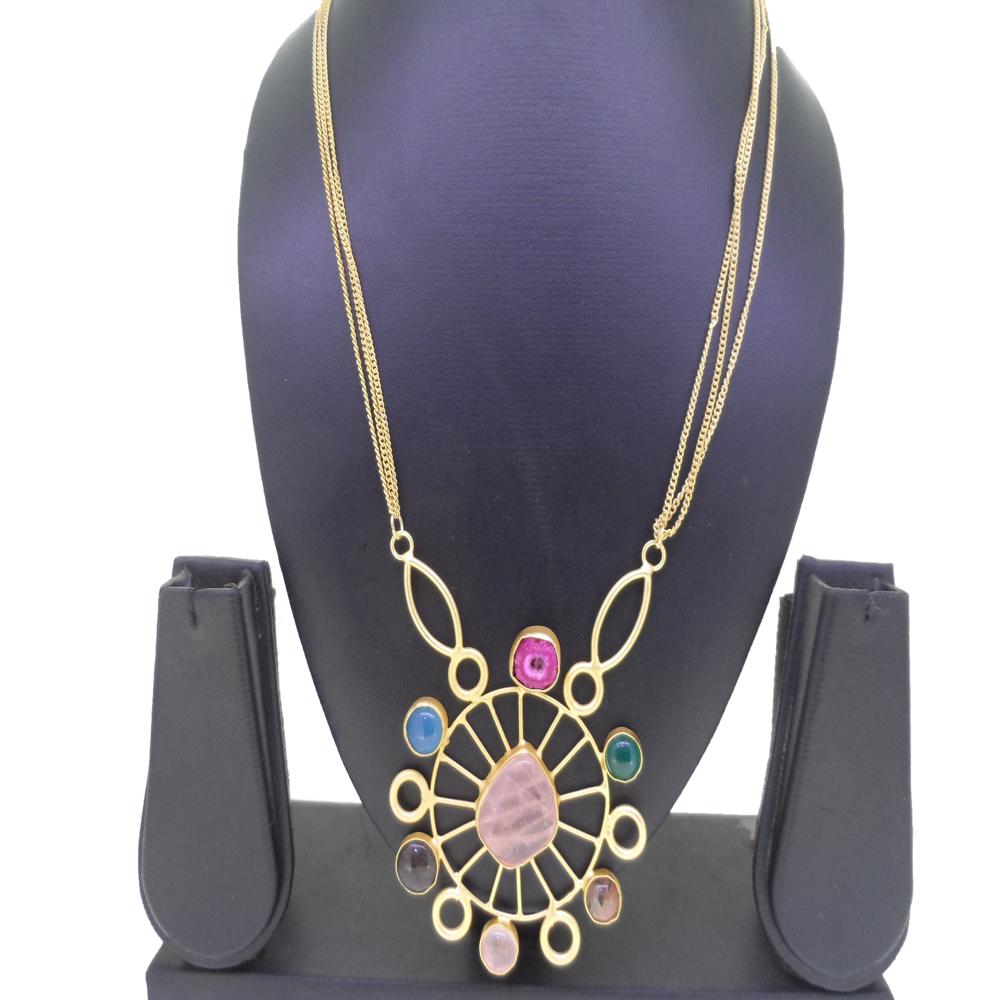 Handmade Necklace Set - Handmade Oxidised Earrings With Natural Stones | Exquisite Craftsmanship Timeless Elegance Traditional Indian Artistry