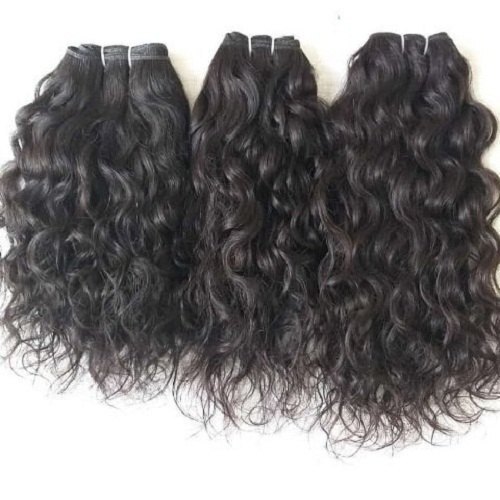 South Indian Temple Double Machine Weft Hair High Quality Raw Natural Curly Human Hair ( 8 to 22 inch)