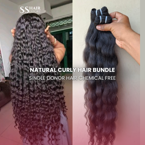 Virgin Curly Human Hair Bundles Natural Indian Sew-In Weft Extension