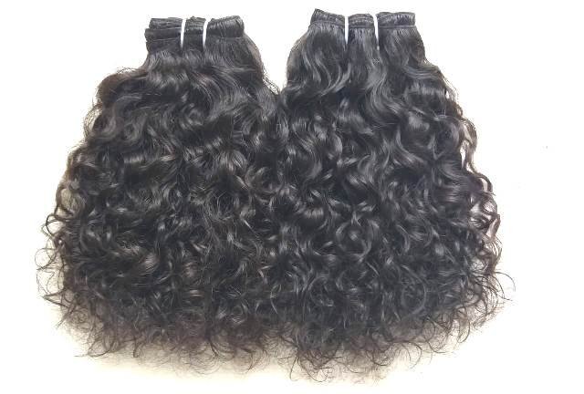 South Indian Temple Double Machine Weft Hair High Quality Raw Natural Curly Human Hair ( 8 to 22 inch)