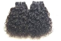 South Indian Temple Double Machine Weft Hair High Quality Raw Natural Curly Human Hair ( 8 to 22 inch)