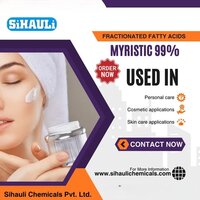 Myristic Manufacturers, Suppliers, Exporters From Vasai Mumbai India - Myristic Acid, 14 Carbon Atoms, Small White Free-flowing Flakes, Characteristic Odour