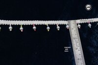 Latkan Moti Lace - Moti Material, 9 Mtr Length, 1 Inch Width, White Color | Fancy Border Lace With Elegant Design For Female Garments