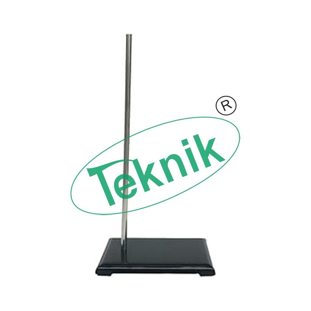 Single Static - Lacquered Steel Base 225x150 Mm, Chrome Steel Rod 10x600 Mm | Designed For Biology Models, Sturdy And Durable