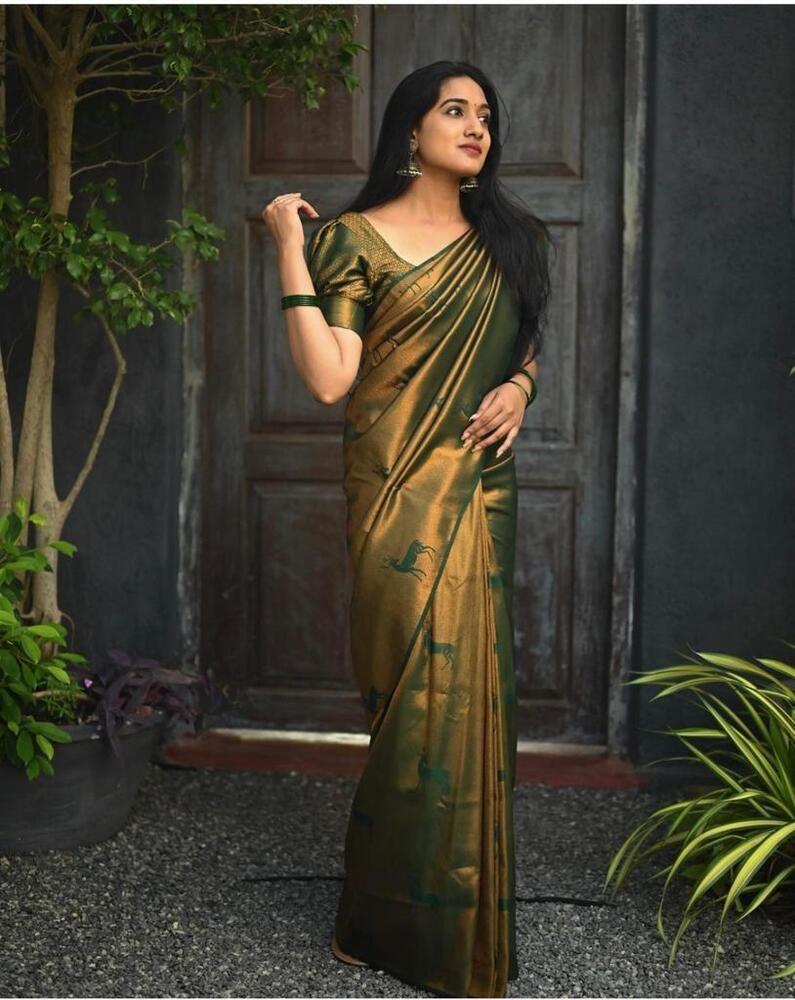 Soft Silk Saree - Bust Size: 44 Inch (In)
