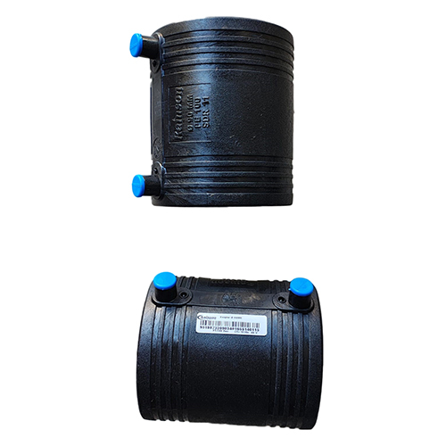 Electrofusion Coupler - PVC Material, Standard Size, Black Color | Rust-Proof, Round Shape, Powder-Coated Surface for Industrial Use