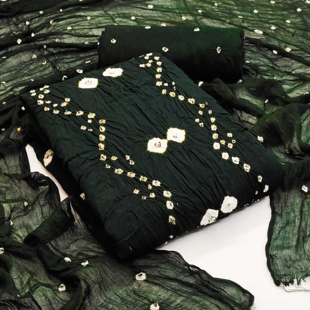 Bhandej Heavy Dress Material - Bust Size: 44 Inch (In)