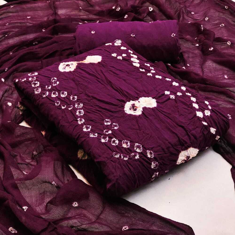 Bhandej Heavy Dress Material - Bust Size: 44 Inch (In)