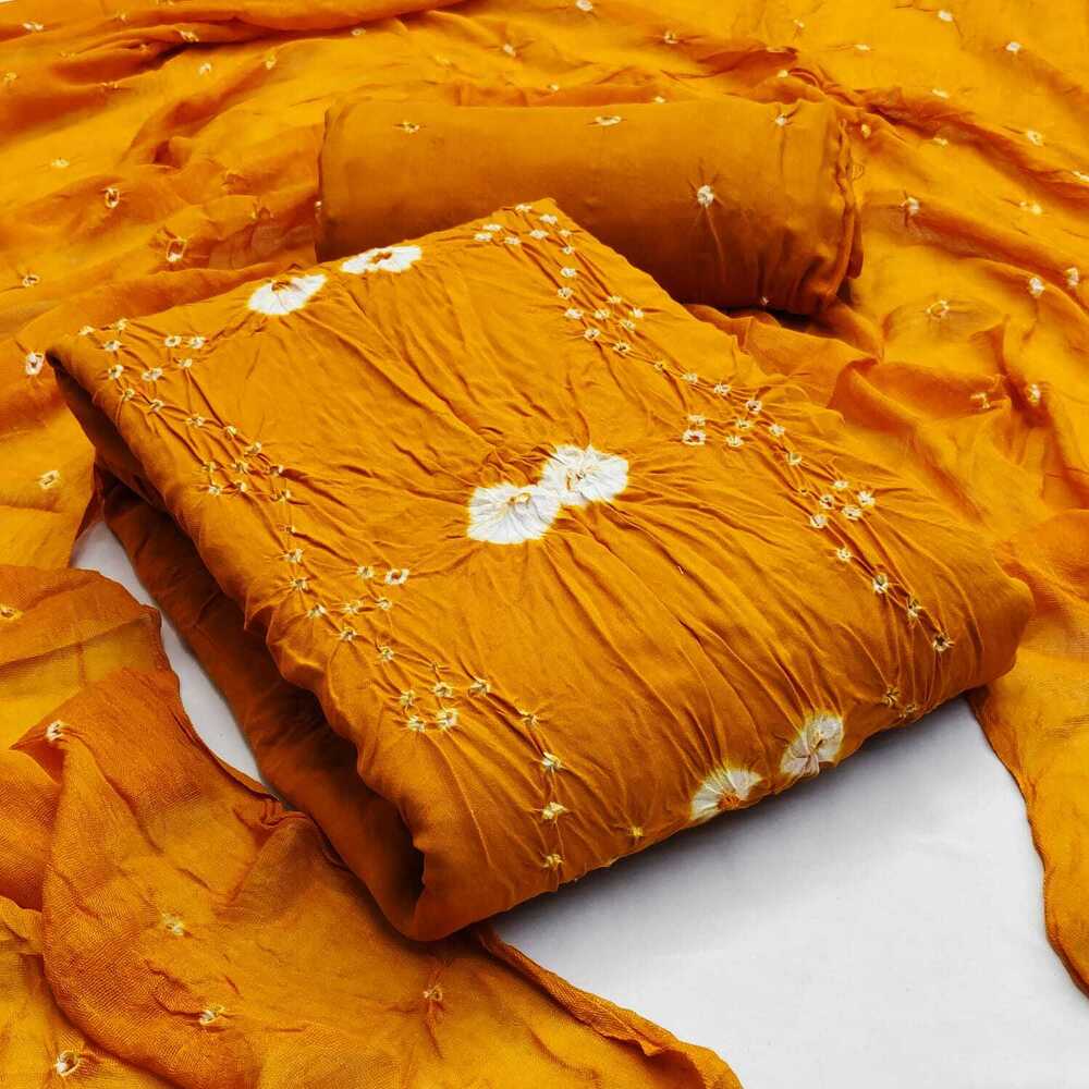 Bhandej Heavy Dress Material - Bust Size: 44 Inch (In)