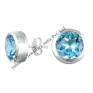 Blue Topaz Studds In Silver Gender: Women