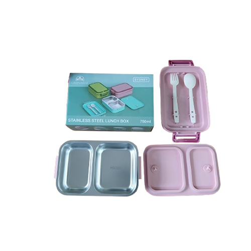 Stainless Steel  2 Compartment Bento Lunch Box Ip-06 - Coating Type: Ptfe-Free
