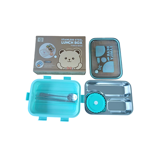 Stainless Steel Bear Family Lunch Box - Coating Type: Ptfe-Free