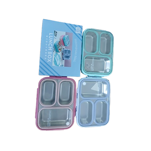 750ml Stainless Steel 3 Compartment Bento Lunch Box - Coating Type: Ptfe-free