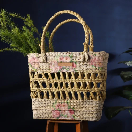 Handmade Kauna Grass Shopping Basket