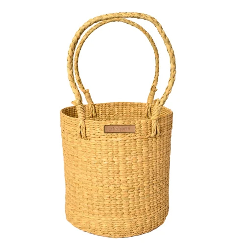 Round Shape Kauna Grass Laundary Basket