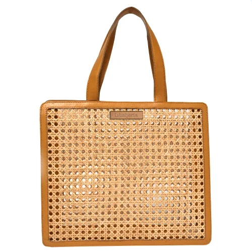 Yellow Border Rattan Cane Tote Hand Bag - Feature: Recyclable