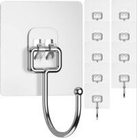 Transparent Kadi Hook - 304 Stainless Steel, 4 Cm Hook Width, 7 Cm Base Size | Holds Up To 22 Pounds, 180â° Rotation, No Nailing Required, Waterproof