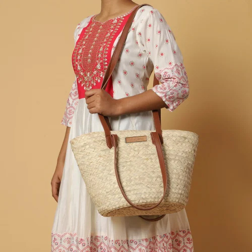 Palm Leaf Shopping Handbags